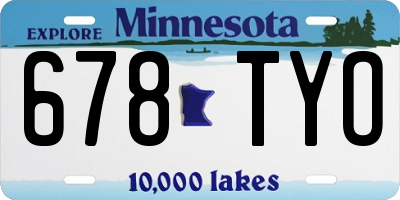 MN license plate 678TYO