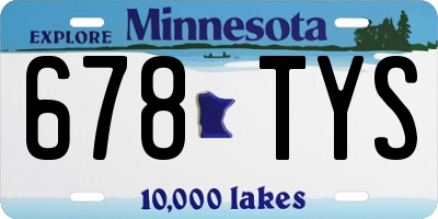 MN license plate 678TYS