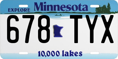 MN license plate 678TYX