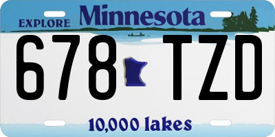 MN license plate 678TZD