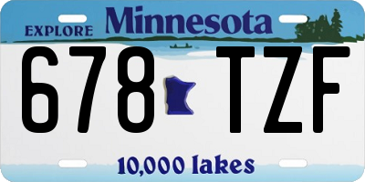 MN license plate 678TZF