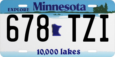 MN license plate 678TZI