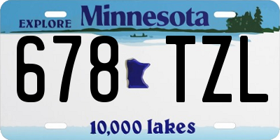 MN license plate 678TZL