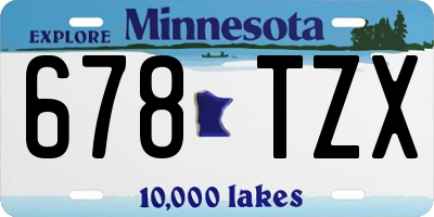 MN license plate 678TZX