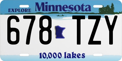 MN license plate 678TZY