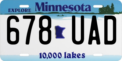 MN license plate 678UAD