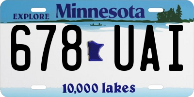 MN license plate 678UAI
