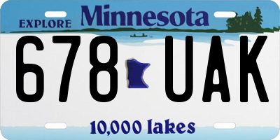 MN license plate 678UAK