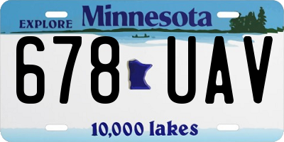 MN license plate 678UAV
