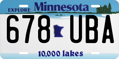 MN license plate 678UBA