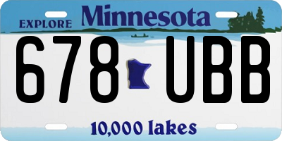 MN license plate 678UBB