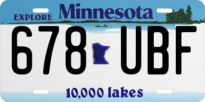 MN license plate 678UBF