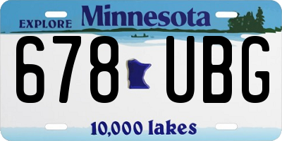 MN license plate 678UBG