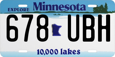 MN license plate 678UBH