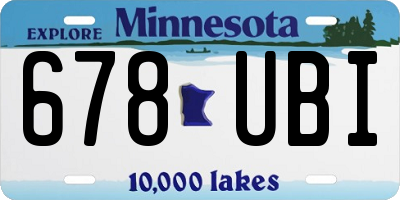 MN license plate 678UBI