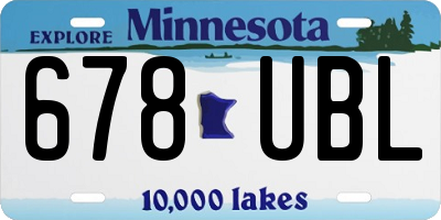 MN license plate 678UBL