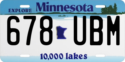 MN license plate 678UBM