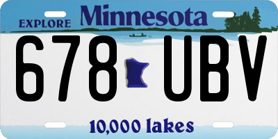 MN license plate 678UBV