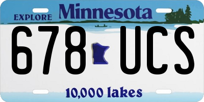 MN license plate 678UCS