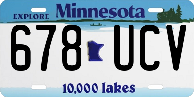 MN license plate 678UCV