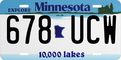 MN license plate 678UCW