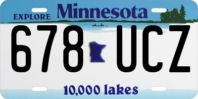 MN license plate 678UCZ