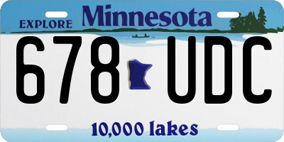 MN license plate 678UDC