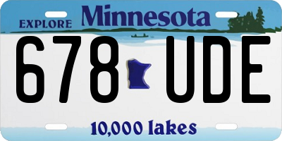 MN license plate 678UDE