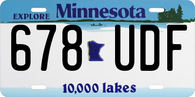 MN license plate 678UDF