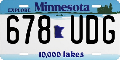 MN license plate 678UDG