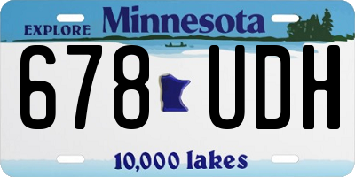 MN license plate 678UDH