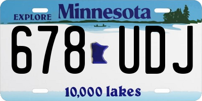 MN license plate 678UDJ