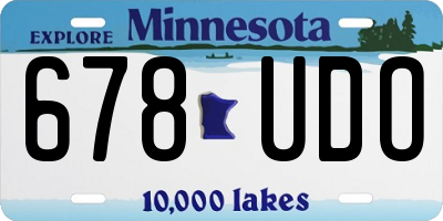 MN license plate 678UDO