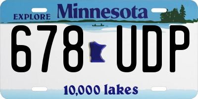 MN license plate 678UDP