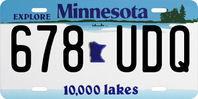 MN license plate 678UDQ