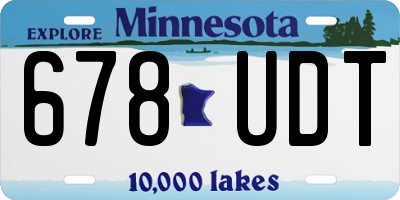 MN license plate 678UDT