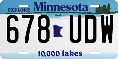 MN license plate 678UDW