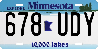 MN license plate 678UDY