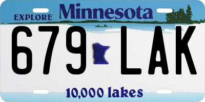 MN license plate 679LAK