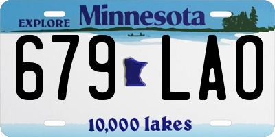 MN license plate 679LAO