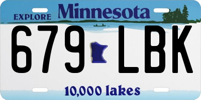 MN license plate 679LBK