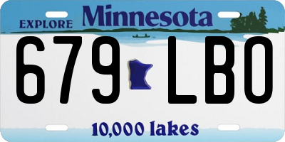 MN license plate 679LBO
