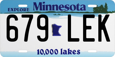 MN license plate 679LEK
