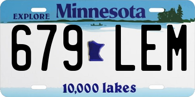 MN license plate 679LEM