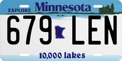 MN license plate 679LEN