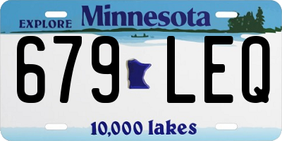 MN license plate 679LEQ