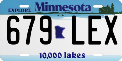 MN license plate 679LEX