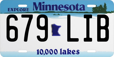 MN license plate 679LIB