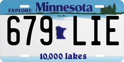 MN license plate 679LIE