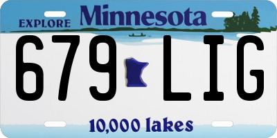 MN license plate 679LIG